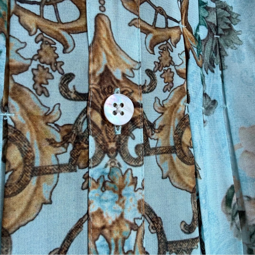 Soft Surroundings Floral Baroque Button Up Shirt Women Sz XS Cottage NWOT READ - Picture 10 of 16